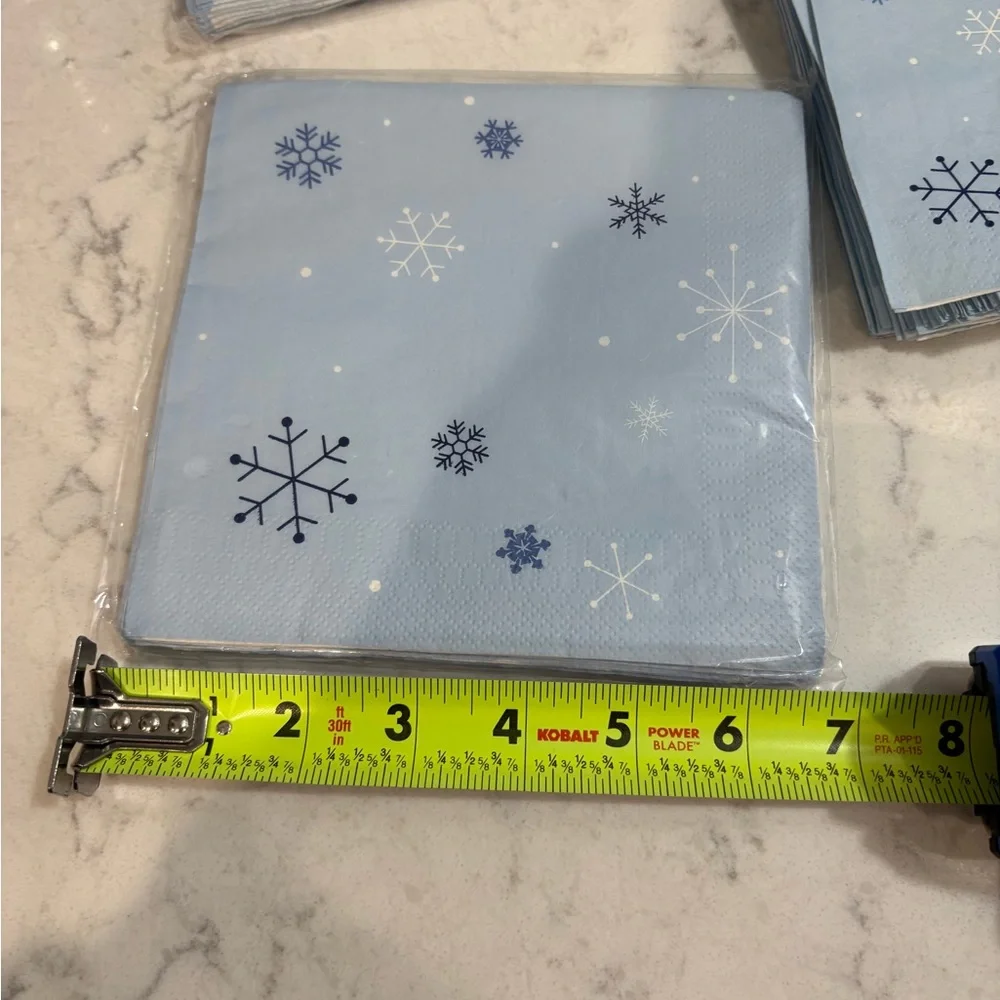 Light Blue Snowflake Paper Napkins